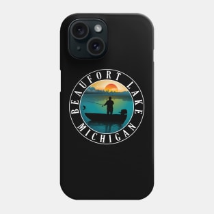 Beaufort Lake Fishing Michigan Sunset Phone Case