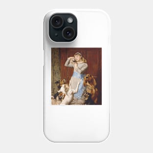 Briton Riviere - Girl With Dogs Phone Case