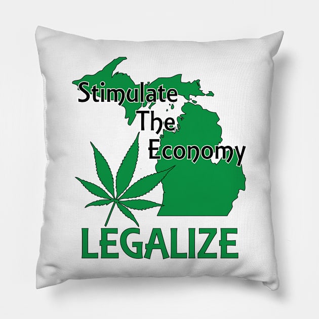 Legalize Michigan Cannabis Pillow by CannaBerry