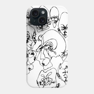 Multiple faces #7 - Psychedelic Ink Drawing with Art Style Phone Case