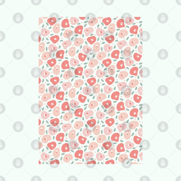 Abstract Floral Pattern Pink, Peach and Light Green by Just a Cute World