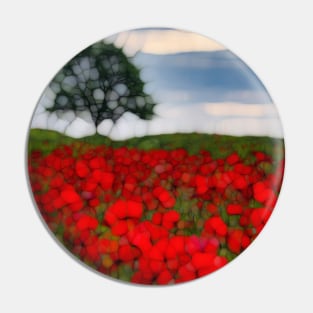 Poppy field and Single tree Pin