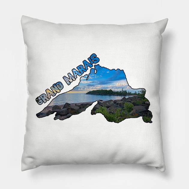 Grand Marias, Minnesota - Artist Point & Lake Superior Pillow by gorff