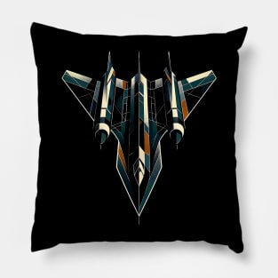 Vanguard of the Skies | Geometric Fighter Jet Tee Pillow