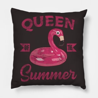 Queen of the summer With  the pink flamingo Pillow