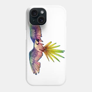 Rainbow Macaw in Flight Phone Case