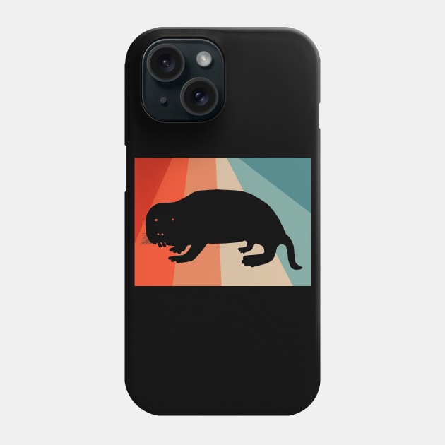 Vintage naked mole rat retro design rodent animal Phone Case by FindYourFavouriteDesign