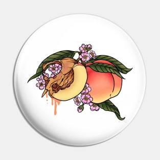 Peach Skull Pin