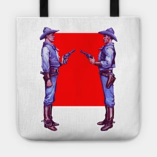 armed men front to front Tote