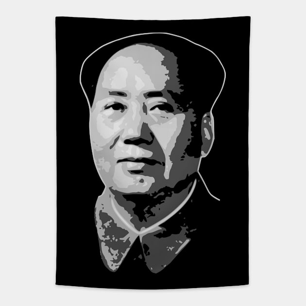 Mao Black and White Tapestry by Nerd_art