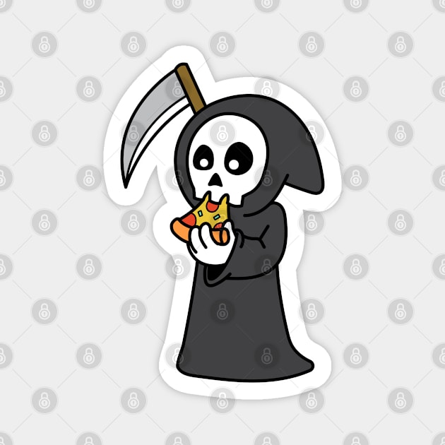 Grim Reaper Eating Pizza Magnet by rudypagnel