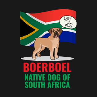 Boerboel Dog Barking South Africa Flag T-Shirt