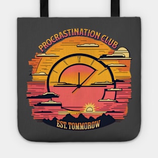 Sunset Procrastination Club Retro-inspired Funny Tote