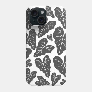 Grey veiny heart shaped plant leaves pattern Phone Case