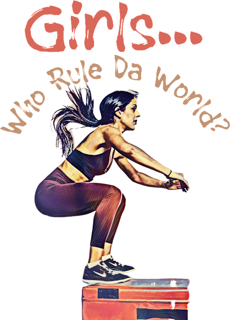 Girls... who rule da World? (jumping ponytail) Kids T-Shirt by PersianFMts