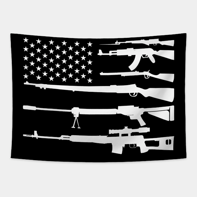 Gun Flag T Shirt Anti Gun Control Patriotic Tee Shirt Gifts Tapestry by AdrianBalatee