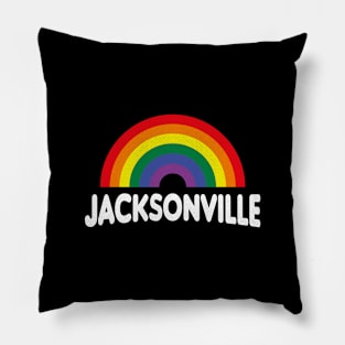 Jacksonville, Florida - FL Pride Rainbow Pillow