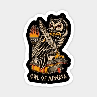 Owl of minerva tatto Magnet