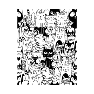 T-shirts with adorable prints, lines of cats T-Shirt