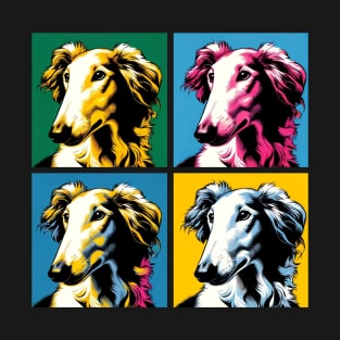Pop Retro Borzoi Art - Cute Puppy T-Shirt