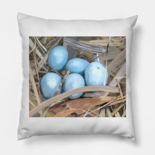 Nest of Blue Eggs Pillow