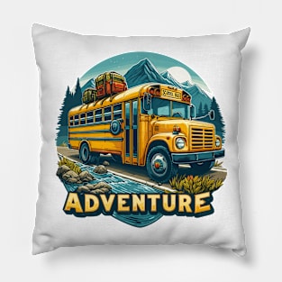 Adventurous Road Trip, Bus Adventure Pillow