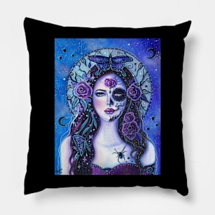 Day of the dead art By Renee Lavoie Pillow