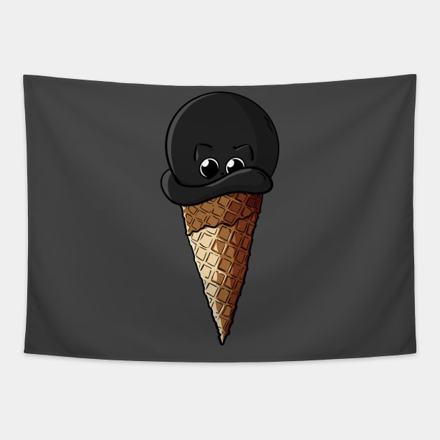 Ice Cream Black Cat Tapestry by Carlo Betanzos