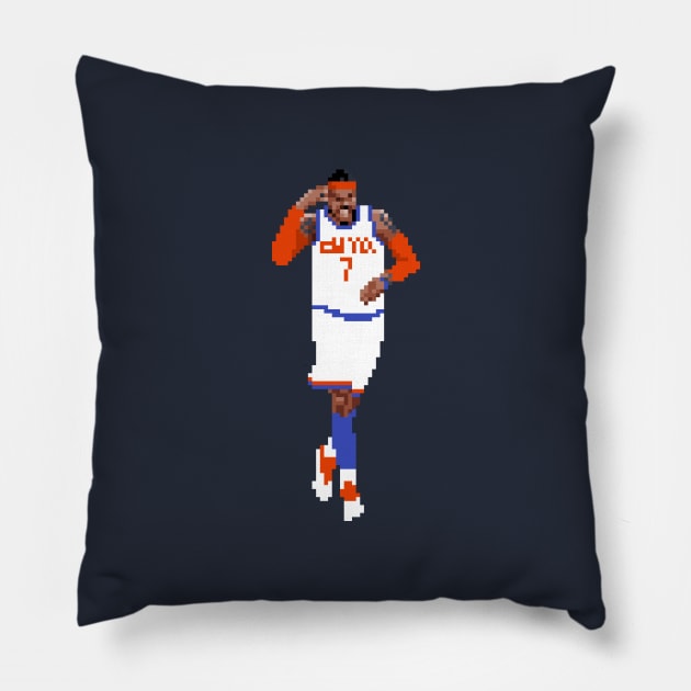 Carmelo Anthony Pixel Celebration Pillow by qiangdade