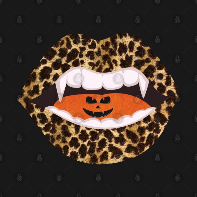 Halloween Leopard Lips Pumpkin Tongue by JB.Collection