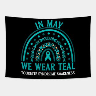 In May We Wear Teal Tourette Syndrome Awareness Tapestry