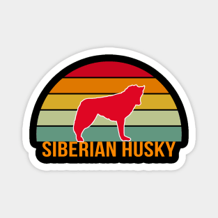 Siberian Husky Vintage Silhouette Magnet