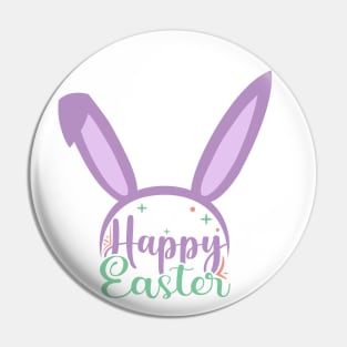 Happy Easter Colorful Ears Easter Bunny Pin