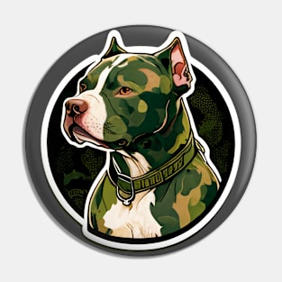 American Pitbull Camouflage Motif Pin