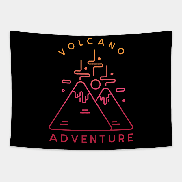 Volcano Adventure Tapestry by VEKTORKITA