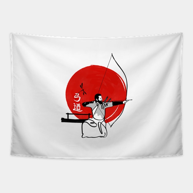 Kyudo #3 - Traditional Japanese archery (grey) Tapestry by ha11ok