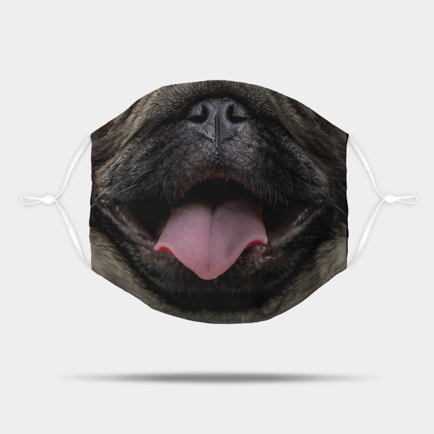 Realistic Happy Pug Face - Pug - Mask