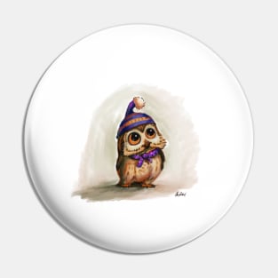 Owl with hat Pin