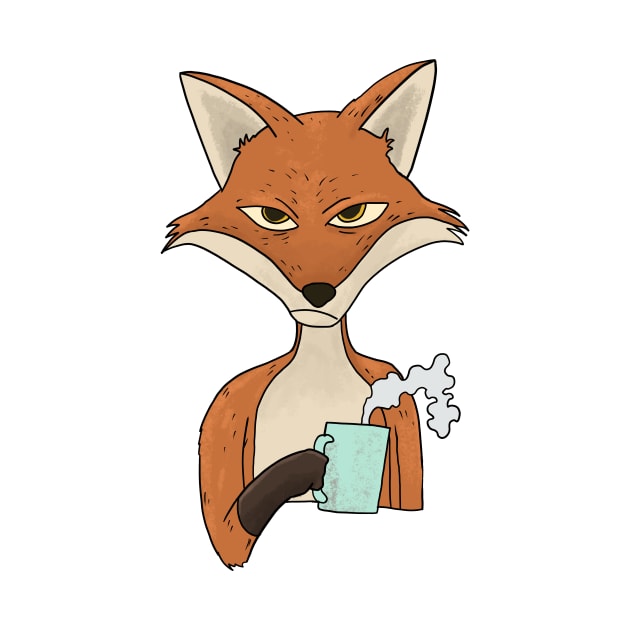 Grumpy Fox with Coffee Morning Grouch by Mesyo