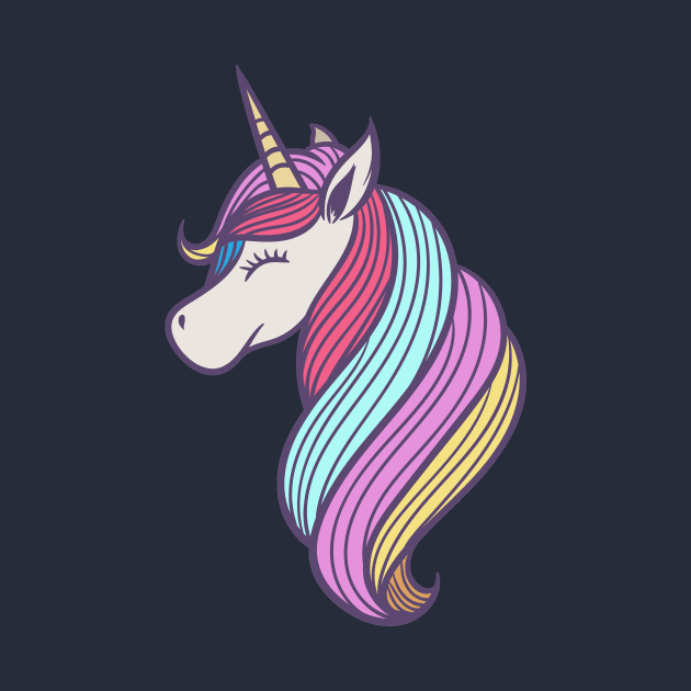 Cute White Unicorn Design by PinkCrushed