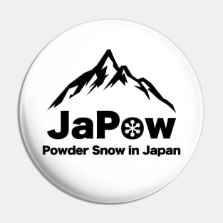 JAPOW Powder Snow in Japan - Black  | Snowboard T-shirt Pin