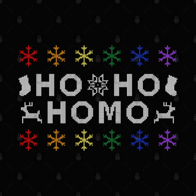 Ho Ho Homo Ugly Sweater (Rainbow) by Queerdelion