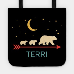 Terri Name Gift Personalized Mama Bear With 2 Cubs Tote