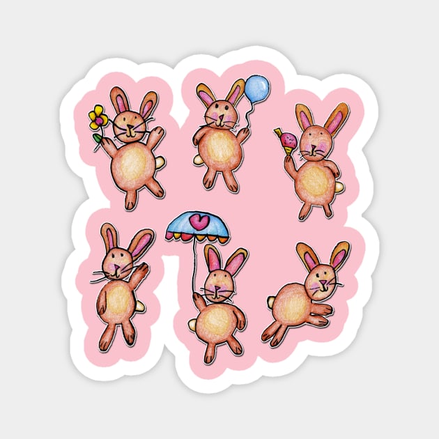 Bunnies by Grace Magnet by micklyn