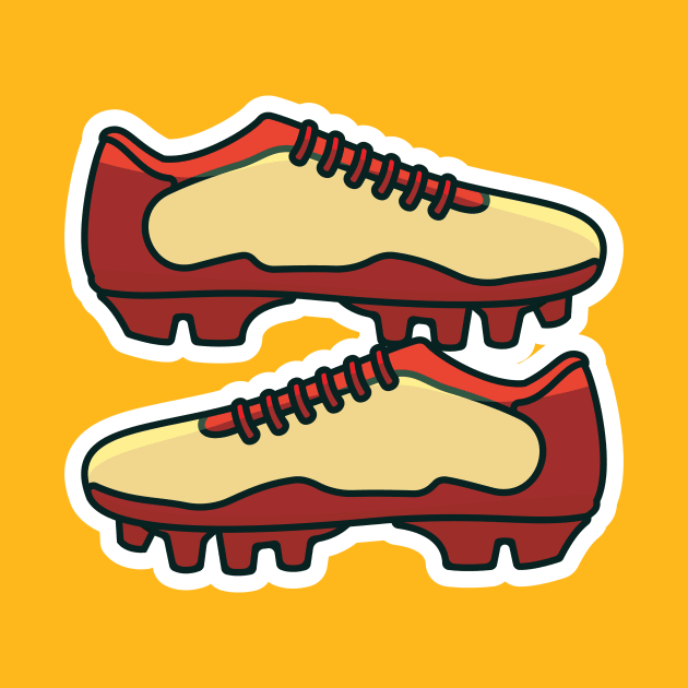Football Shoes Pair vector icon illustration. Fashion object icon design concept. Soccer football boots shoes vector design on blue background. by AlviStudio