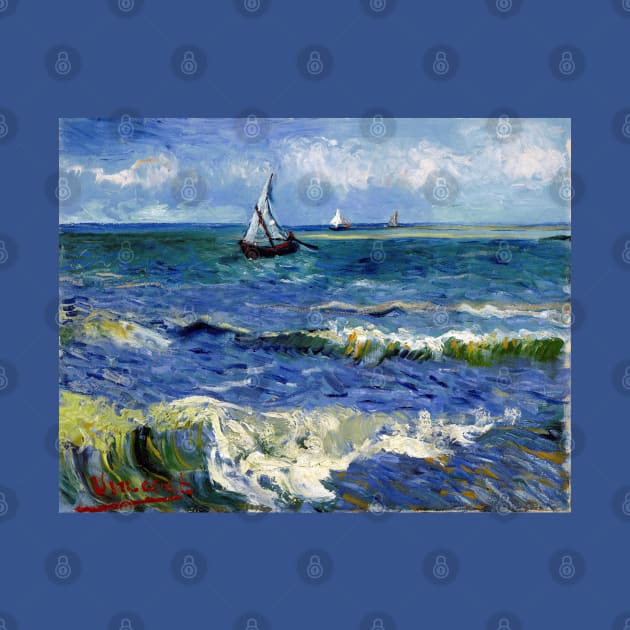 Post-Impressionist Artist Van Gogh Seascape Painting by Dibble Dabble Designs