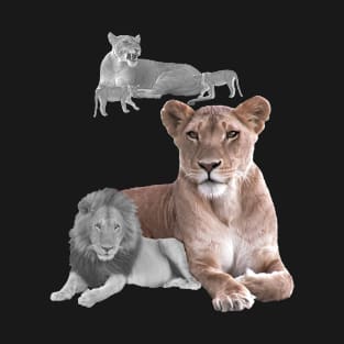 Lioness with Lion in Africa T-Shirt