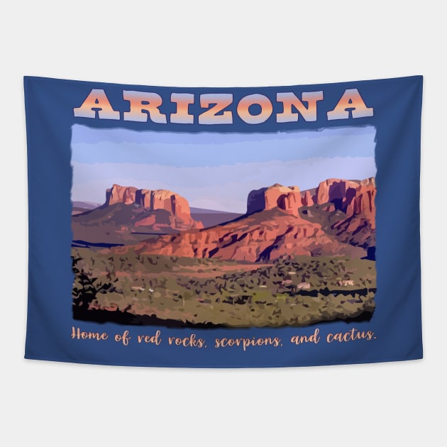 Arizona, Scenic with Red Rocks Tapestry by jdunster