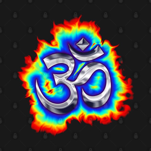 colorful psychedelic OM symbol by DrewskiDesignz