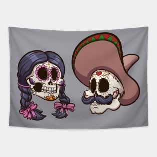 Mexican Skulls Tapestry